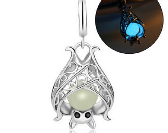 Bat Growing Pendant Beads Charm 100% 925 Sterling Silver fit for Authentic Women Charms and Handmade Bracelet