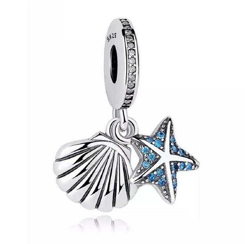 Starfish Sea Shell Pendant Dangle Charm Made From Sterling - Etsy