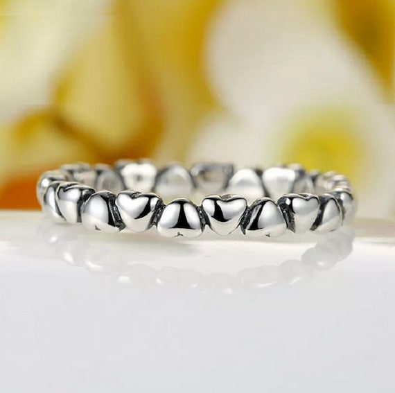Forever Love Heart Finger Ring Original Jewelry Gift Stackable