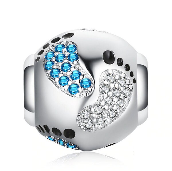 Genuine Sterling Silver 925 New Baby Little Feet Bead Charm Etsy