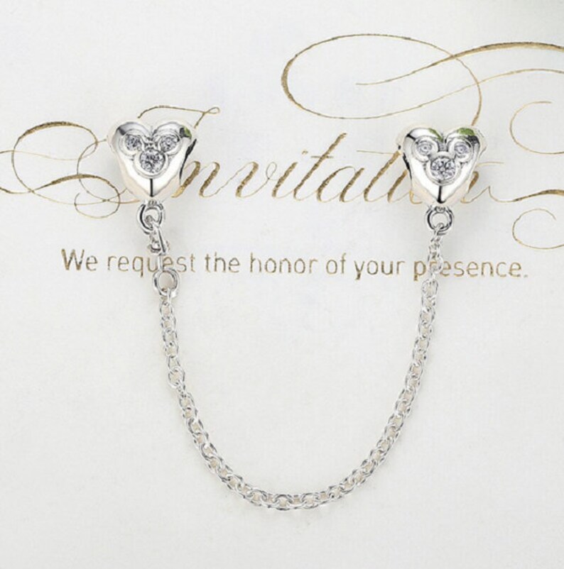 New Climbing Mickey Safety Chain Red Beads Charm 100 925 Etsy