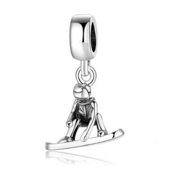 Snowboard Women Fit Charm, 925 Sterling Silver, Snowboard Jewelry, Snowboard Gift, Snowboarder Gift, Snowboarding Gift, Snowboard Charm,