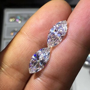 0.1Ct~3.0Ct Colorless Marquise Cut 2*4MM to 7*14MM D/F Color VVS  Moissanite Stone Engagement Wedding Ring Earring Pendant Jewelry Gift