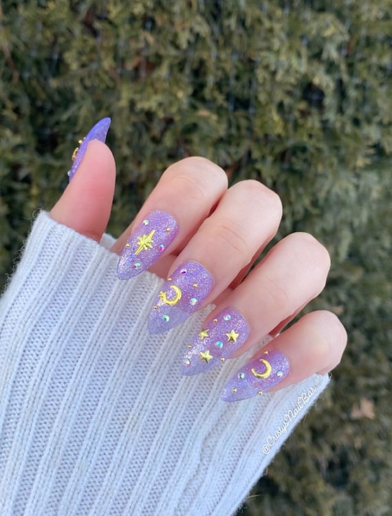 Kawaii Nails Press on Nails Nails Moon Nails Moon - Etsy