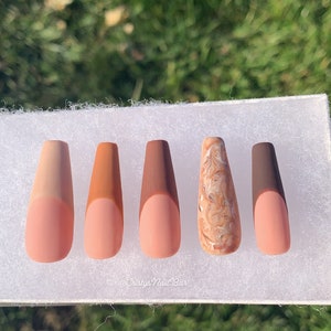 Fall press on nails Fall nails Autumn press on nails Autumn nails brown press on nails brown nails press on nails nails image 4