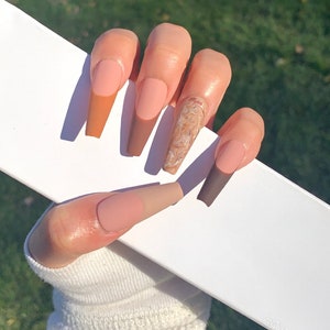 Fall press on nails Fall nails Autumn press on nails Autumn nails brown press on nails brown nails press on nails nails image 3