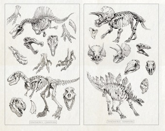 Vintage Dinosaur: Junk journal printable sticker sheet