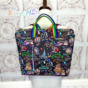 Backpack, Handmade Bag, Rainbow Parks Bag, WDW Parks, Parks Bag, Mickey Bag, Mouse Head Bag,