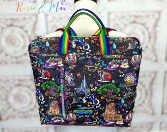 Mochila, Bolsa hecha a mano, Bolsa Rainbow Parks, Parques WDW, Bolsa Parks, Bolsa Mickey, Bolsa Cabeza de Ratón,