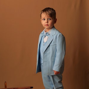 Boys Light Blue Suit FULL SET (0-9 Y.O.) – Formal Outfit for Baptism, Wedding, or Birthday – Stylish Jacket and Pants Set