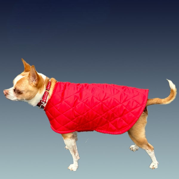 XLG-XSM-Quilted/Fleece Winter DOG Coats-Reversible-Sales Benefit Animal Rescue-Custom Orders-Quality Velcro-Machine Washable-Harness Opening