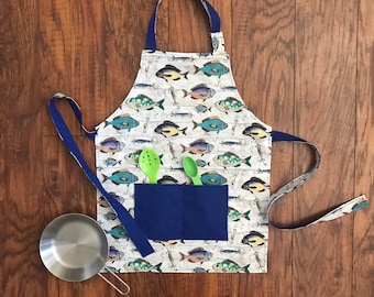 Reversible Kids Apron, Play Apron, Boy