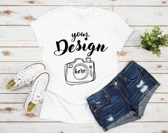 Download White Tee Mockup Etsy PSD Mockup Templates