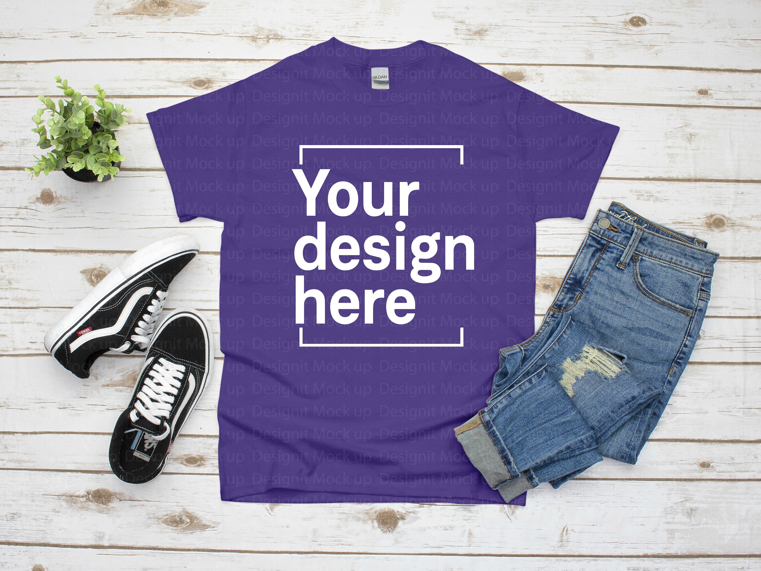 Gildan 500 Purple Flatlay Shirt T-shirt Mock Up FlatLay | Etsy