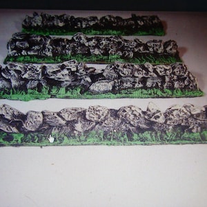 8x Dry  Stone walls Resin, - 20mm - 28mm Wargaming Tabletop Terrain Scenery