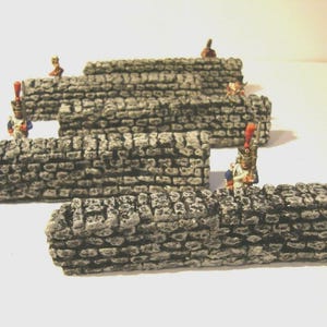 resin 10x brick stone walls in 28mm scale for ACW Napoleonic wargames terrain