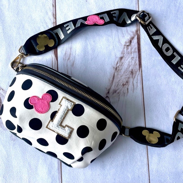 White Personalized Mickey Mouse Fanny Pack