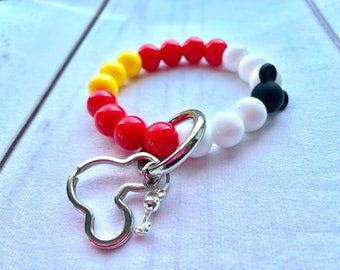 Mickey Mouse Oh Boy • Keychain Bracelet • Flexible Silicone • Gift • Hands Free • Bangle Bracelet • New Mom