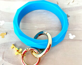 Make it Blue • Sleeping Beauty • Mickey Mouse • Keychain Bracelet • Flexible Silicone • Gift • Hands Free • Bangle Bracelet • New Mom