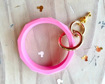 Make it Pink • Sleeping Beauty • Mickey Mouse • Keychain Bracelet • Flexible Silicone • Gift • Hands Free • Bangle Bracelet • New Mom