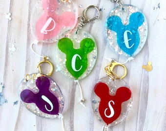 Personalized • Mickey Balloon • Resin • Keychain