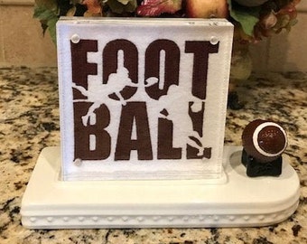 Football Embroidered Panel for Nora Fleming butter dish and/or magnetic frame