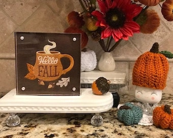 Fall Embroidered Panel for Nora Fleming butter dish and/or magnetic frame