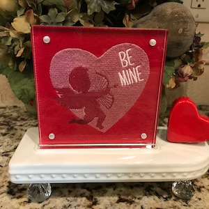 Valentine’s Day Embroidered Panel for Nora Fleming butter dish and/or magnetic frame