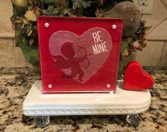 Valentine’s Day Embroidered Panel for Nora Fleming butter dish and/or magnetic frame