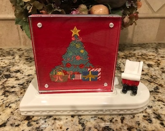 Christmas Tree Embroidered Panel for Nora Fleming butter dish and/or magnetic frame