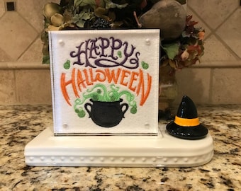Happy Halloween Embroidered Panel for Nora Fleming butter dish and/or magnetic frame
