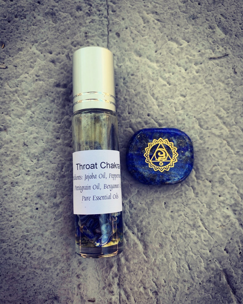 Throat Chakra Essential Oil Blend / 10ml Roller Bottle w/ image 1