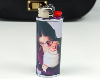 Custom Personalized Photo Image Lighter Case Holder Sleeve Cover Fits Bic  Lighters