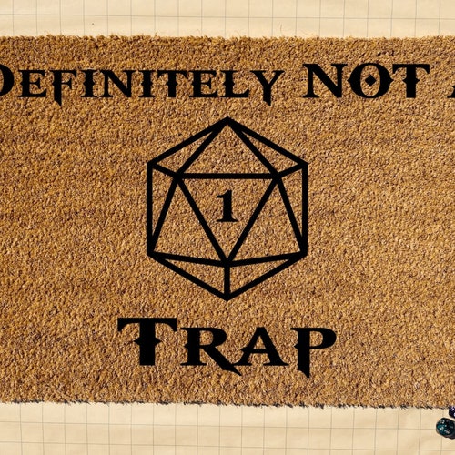 Definitely NOT a Trap Gamer Mat Doormat Geek D20 Etsy