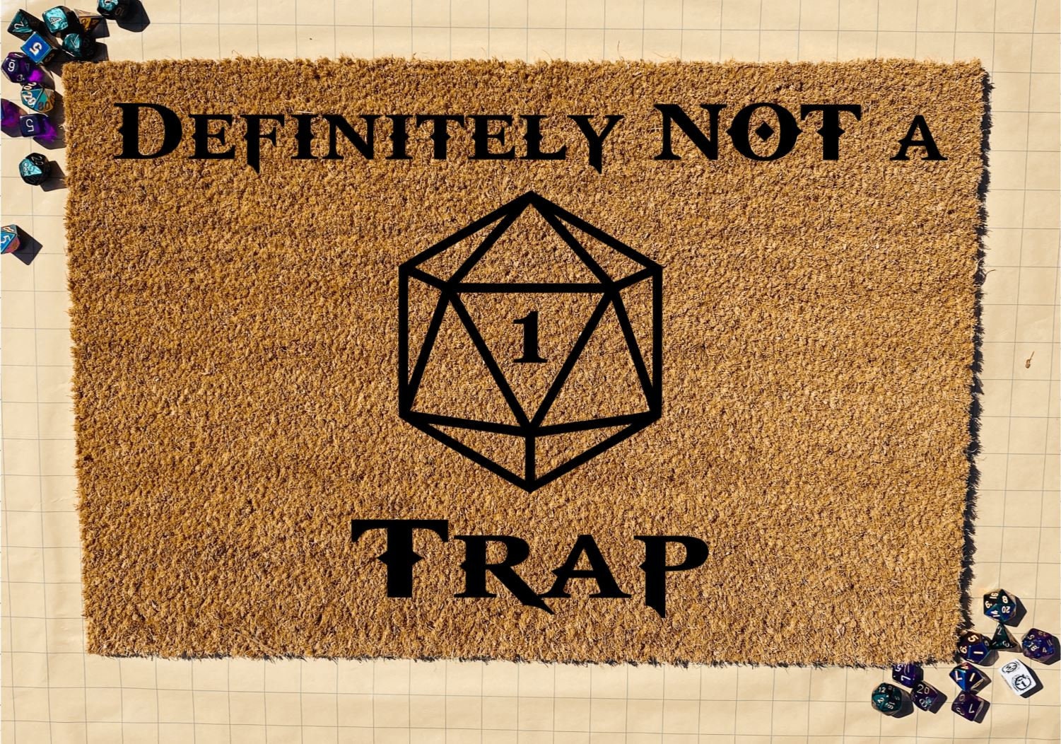 Definitely NOT a Trap Gamer Mat Doormat Geek D20 Etsy