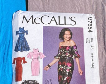 2017 McCalls Misses' Design your own Dress Pattern - Vintage - Size 6 --14  - 7654