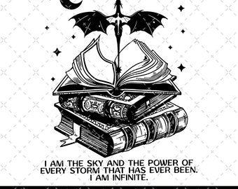 Soy el cielo Png, Colegio de guerra Basgiath vintage Png, Cuarta ala Png, Jinete de dragón Violet Sorrengail, Bookish The Empyrean Series Png