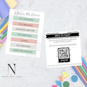 Personalized Teacher Door Sign with QR Code (Digital File)