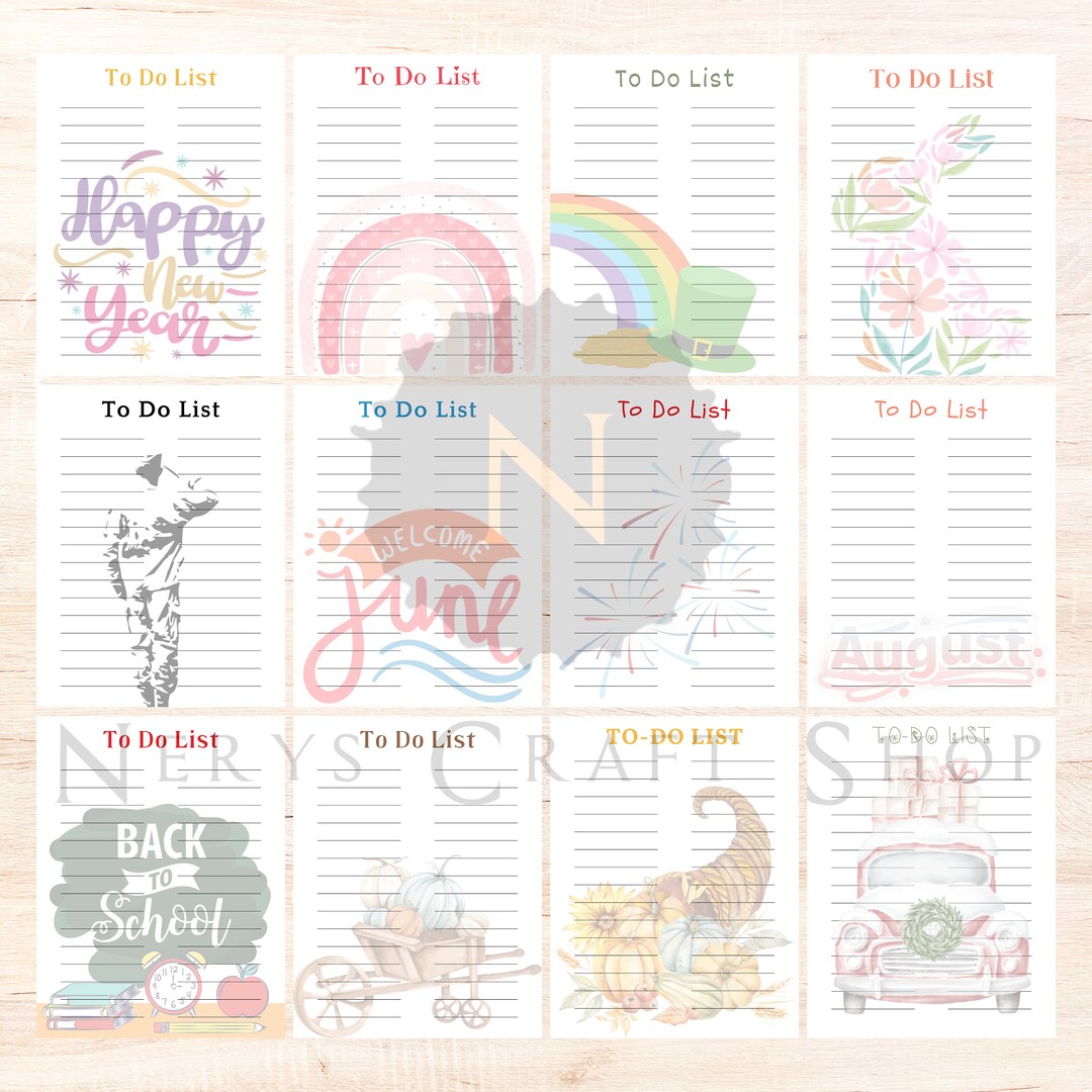 To Do List Template, Checklist, Goodnotes Template, to Do Checklist