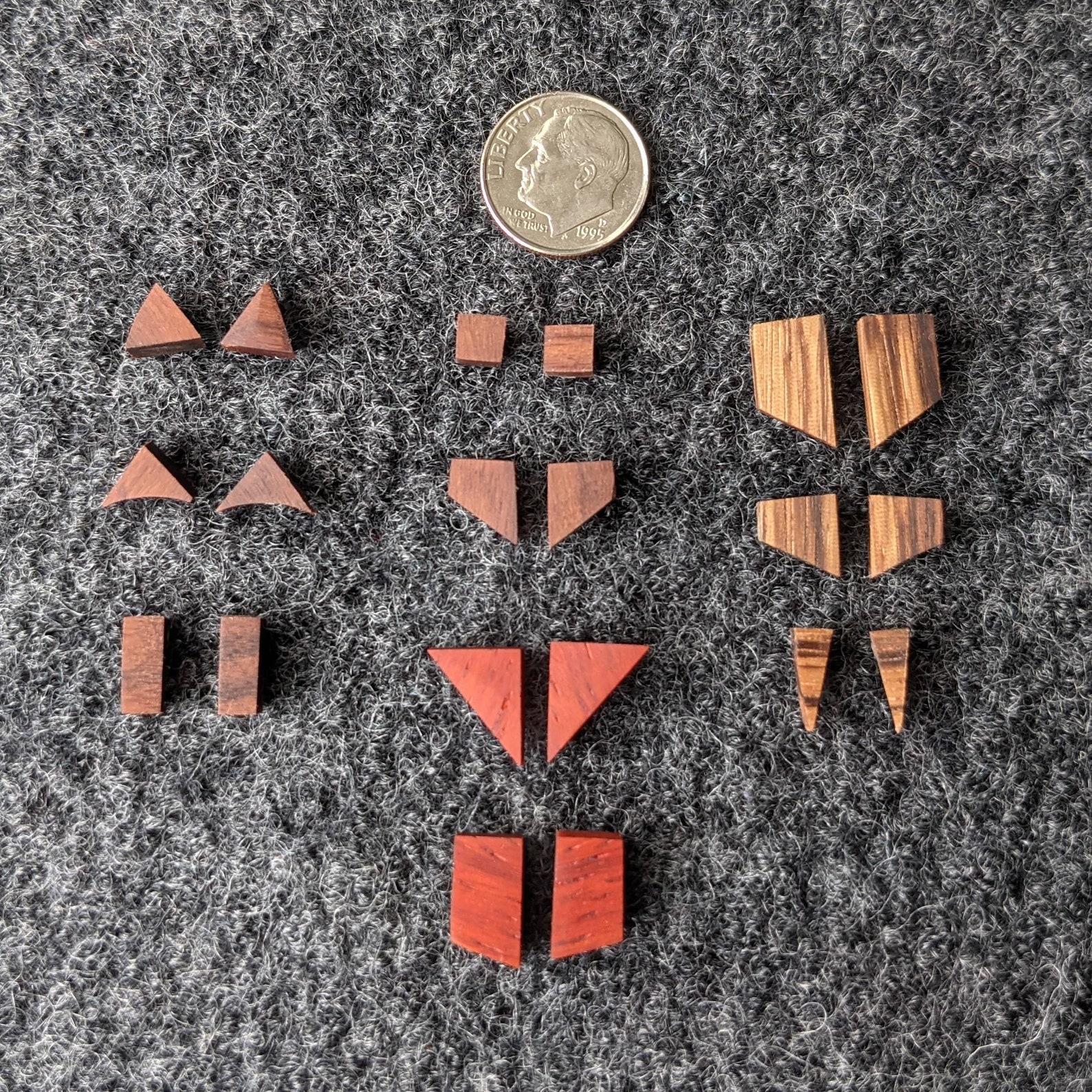 Hardwood Earrings Wood Earrings Scroll Saw Handmade Etsy