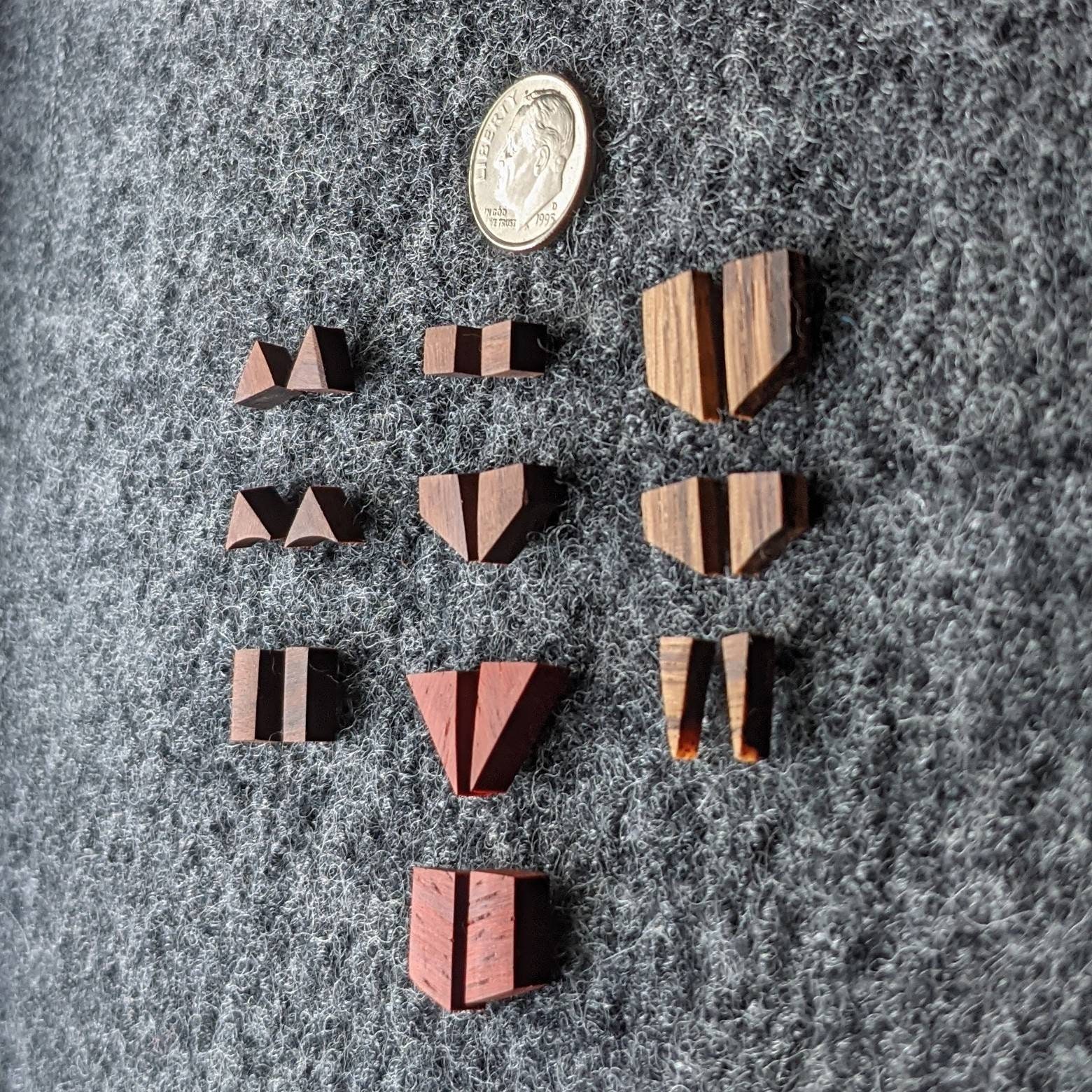 Hardwood Earrings Wood Earrings Scroll Saw Handmade Etsy