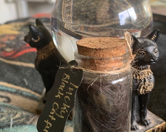 Lucky black cat fur/spell work/magick/alter/shrine/hoodoo/money spell/love spell/ gambling spell/ relationship spell