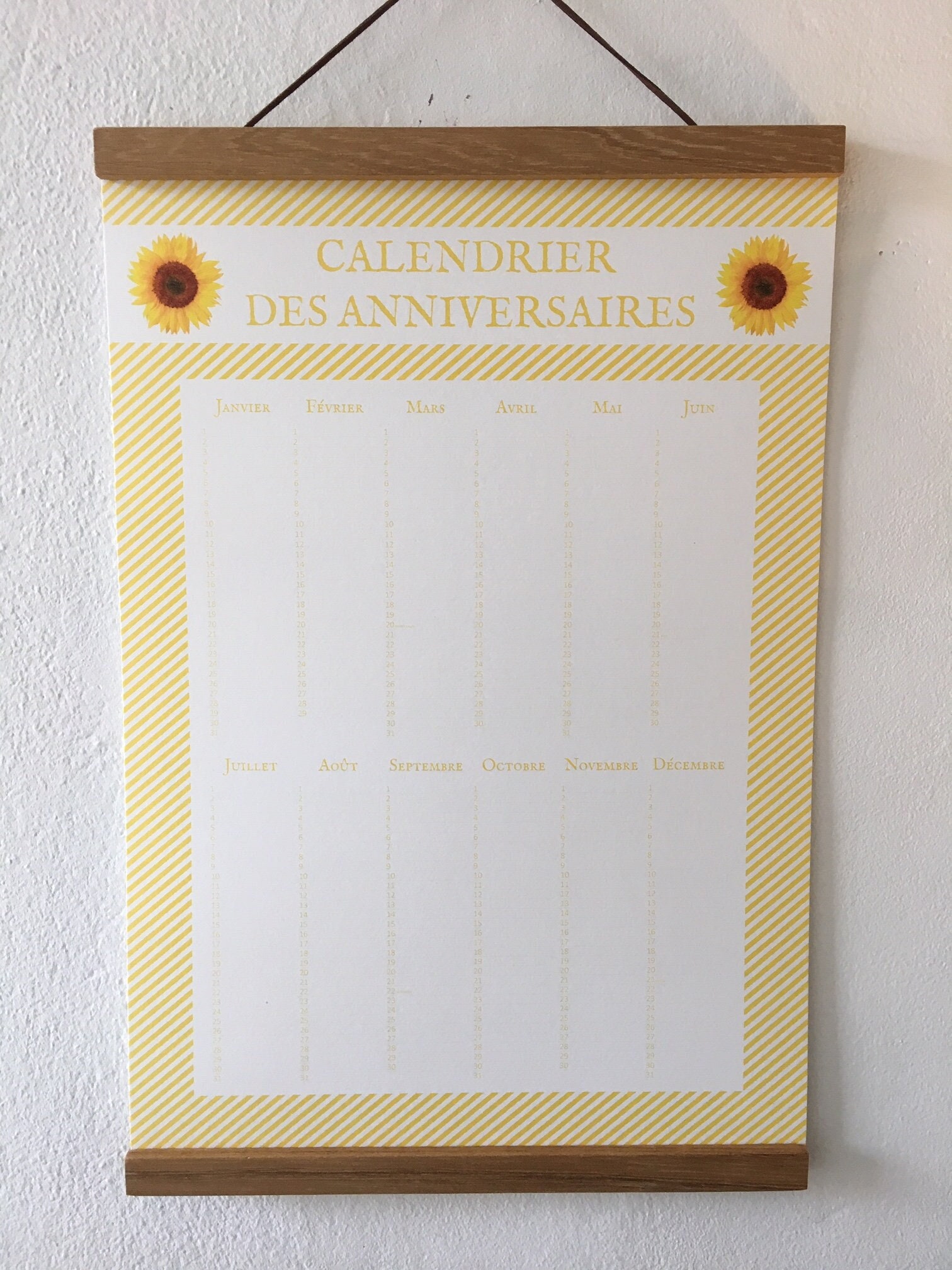 Tournesols - Calendrier Des Anniversaires