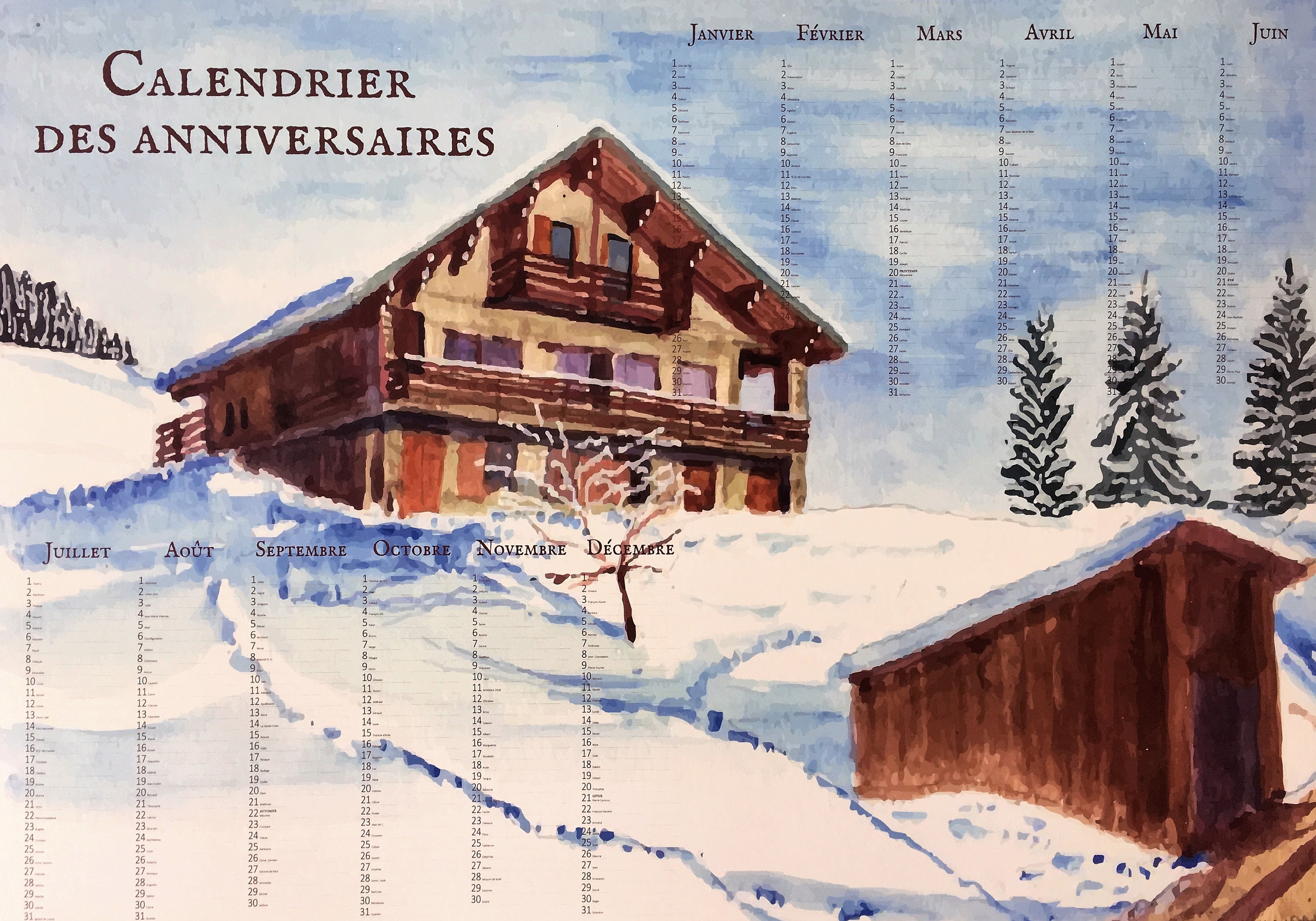 L'arrivée Au Chalet - Calendrier Des Anniversaires