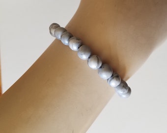 Laura grey beaded bracelet, women's grey bracelet, handmade jewelry