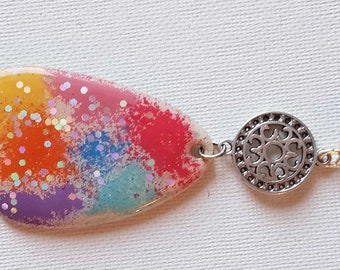 JUDITH powder enamel pendant, colorful enamel pendant, handmade jewelry