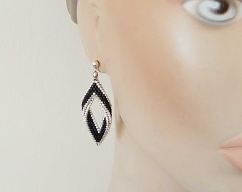 Victoria beaded earrings, woven bead earrings, boho jewelry
