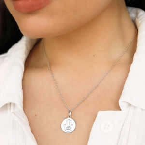 Sterling Silver Hamsa Hand Necklace