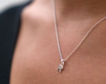 Letter R Alphabet Initial Silver Necklace - Etsy