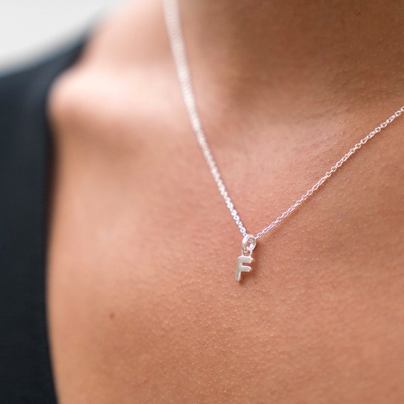 Letter F Alphabet Initial Silver Necklace Etsy Australia